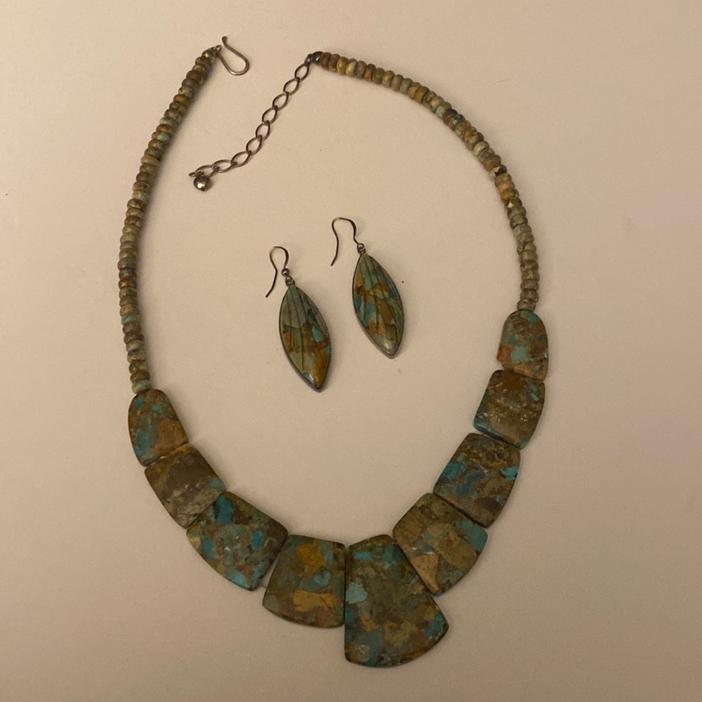 Jay King Mine Finds Sterling and Turquoise Necklace and Earrings